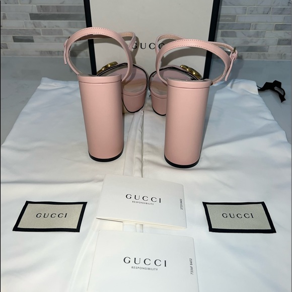 Gucci | Shoes | Gucci Calfskin Gg Marmont Ankle Wrap  Gucci Platform sandal with Double G size 38.5